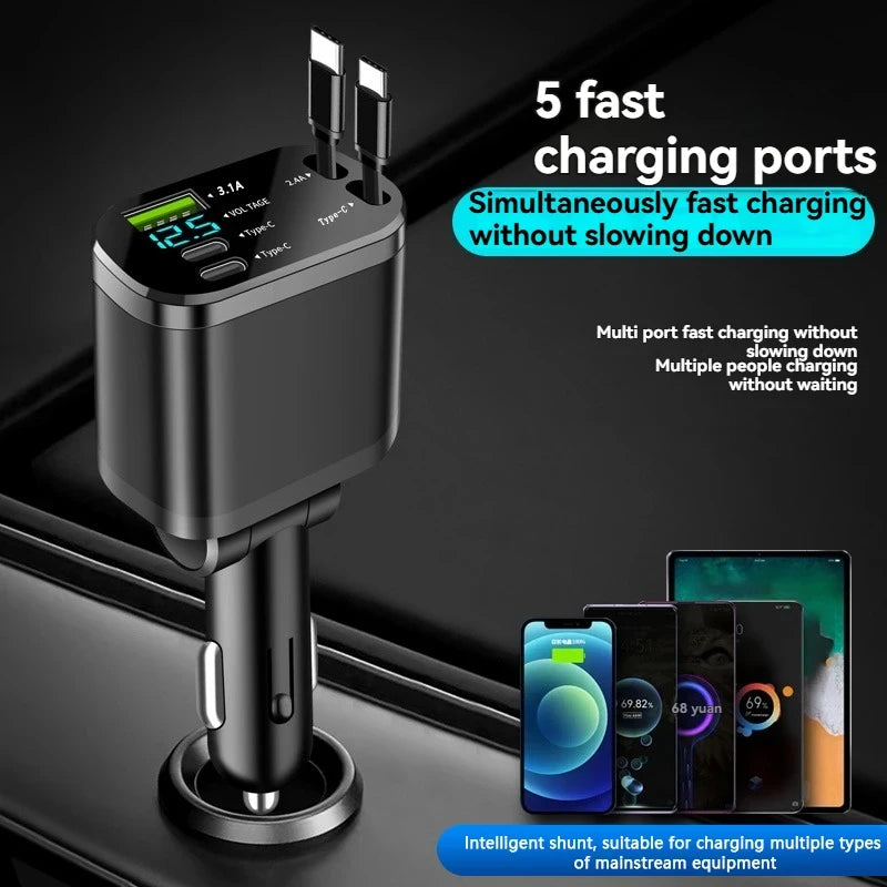 Retractable Cable Car Charger